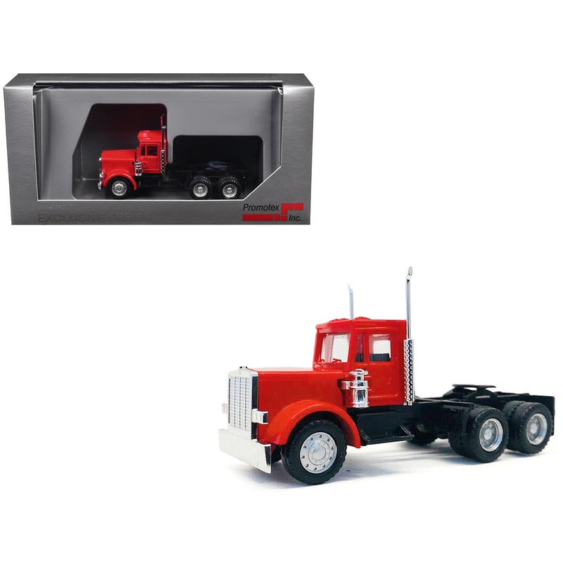 Peterbilt Short Day Cab with Updated Grill Red 1/87 (HO) Plastic Model Car by Promotex