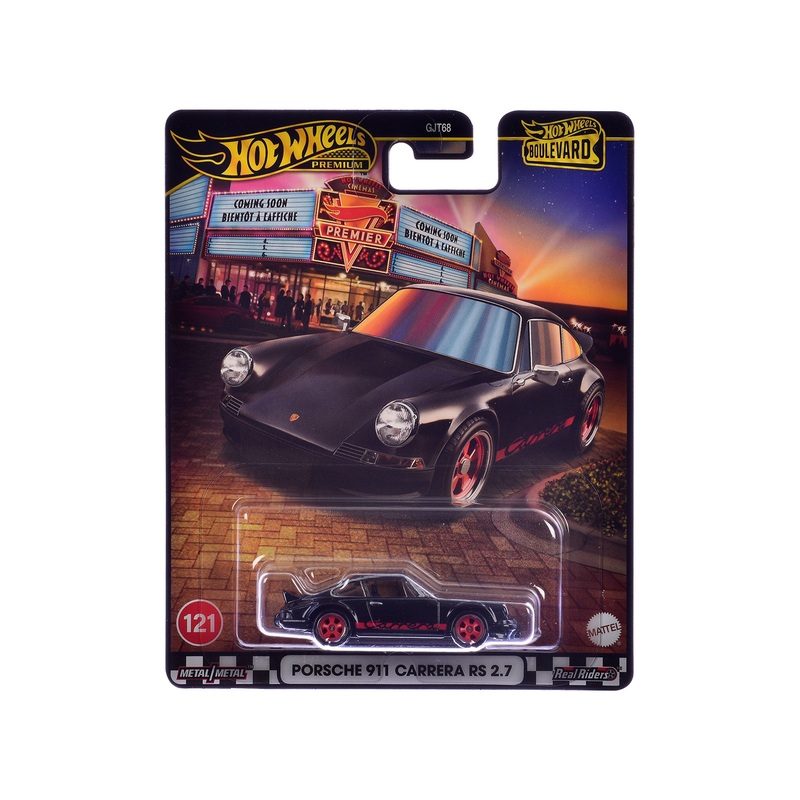 Porsche 911 Carrera RS 2.7 Black with Red Stripes “Boulevard” Series Diecast Model Car by Hot Wheels