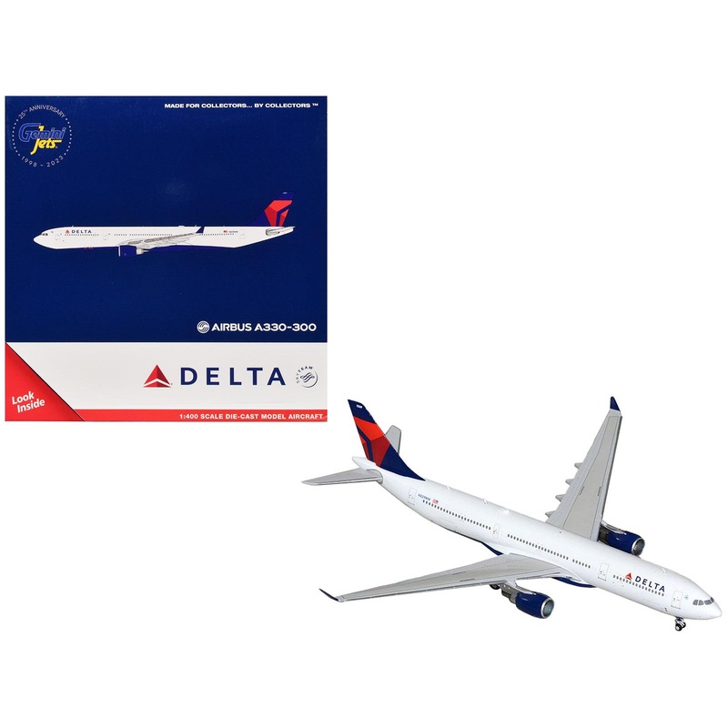 Airbus A330-300 Commercial Aircraft “Delta Air Lines” (N829NW) White with Blue and Red Tail 1/400 Diecast Model Airplane by GeminiJets