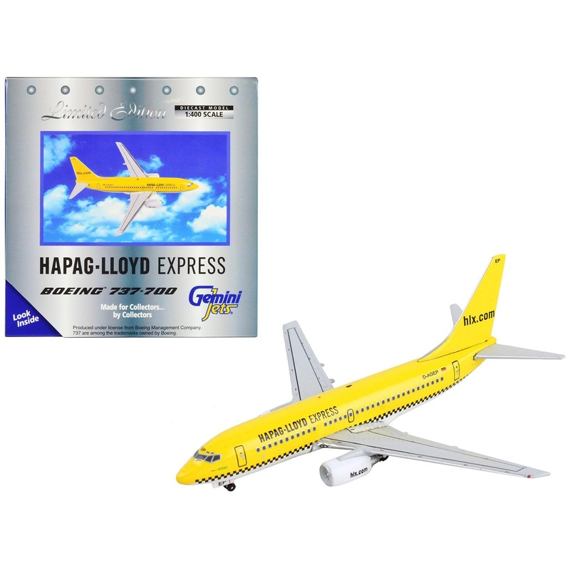 Boeing 737-700 Commercial Aircraft “Hapag-Lloyd” Yellow 1/400 Diecast Model Airplane by GeminiJets