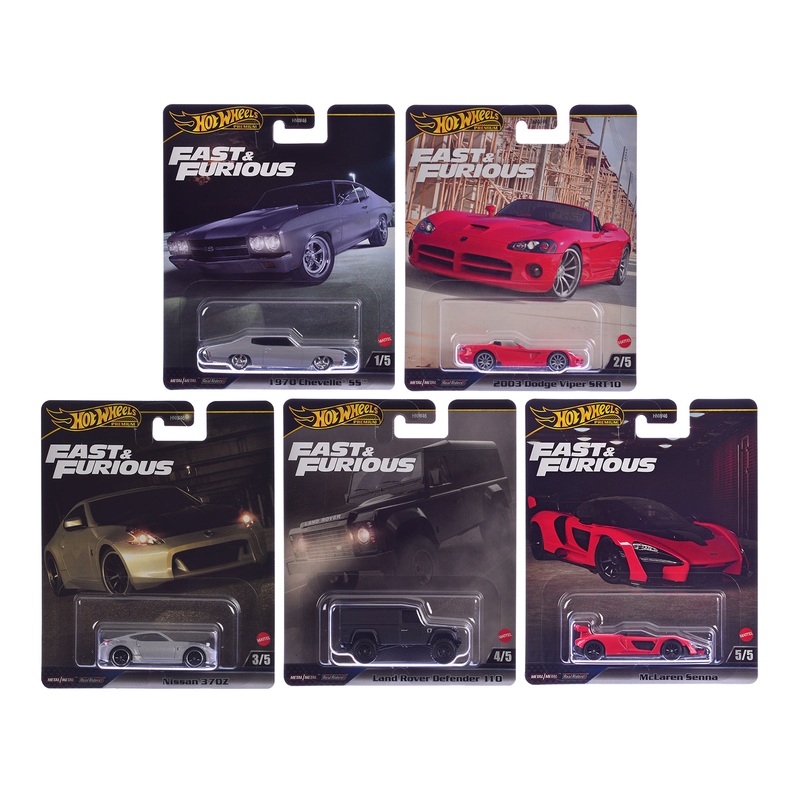 “Fast & Furious” 2024 5 piece Set J Diecast Model Cars by Hot Wheels