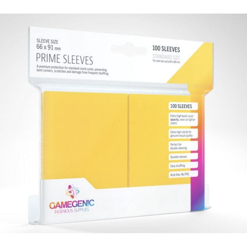 GameGenic – Prime Sleeves: 66mm x 91mm Yellow (100)