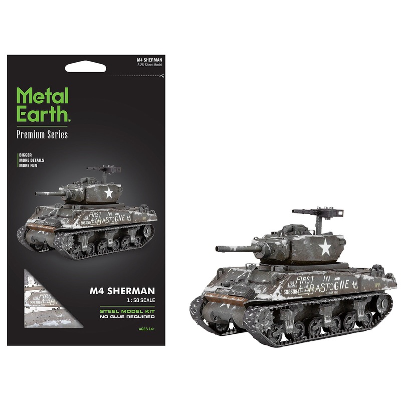 Model Kit United States M4 Sherman Tank (Moderate Difficulty) Steel Model by Metal Earth