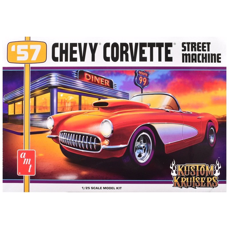 Skill 2 Model Kit 1957 Chevrolet Corvette Street Machine “Kustom Kruisers” Series 1/25 Scale Model by AMT