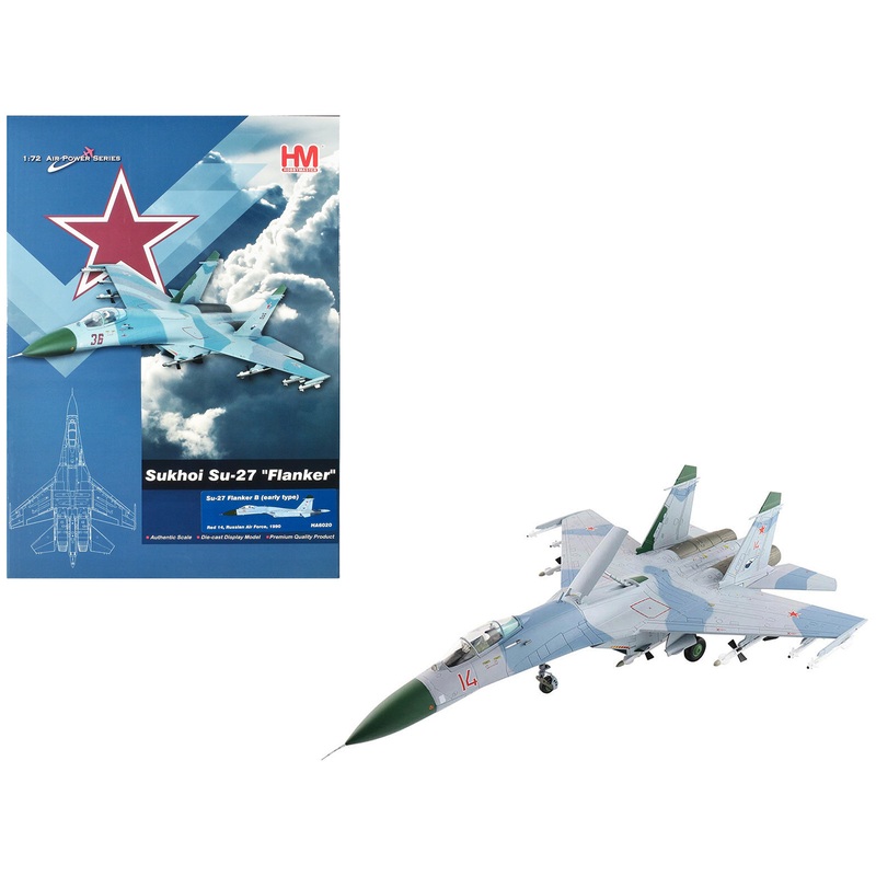 Sukhoi Su-27 Flanker B (Early Type) Fighter Aircraft “#14” (1990) Russian Air Force “Air Power Series” 1/72 Diecast Model by Hobby Master