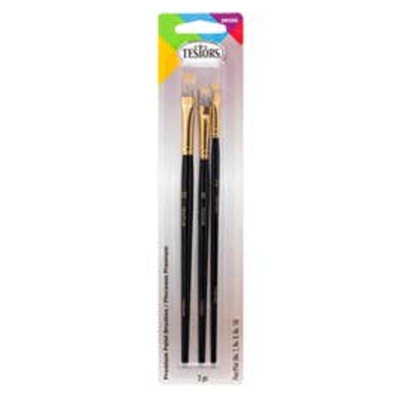 Testors 281205  Premium Paint Brushes – Flat (#2, #8, #10) 1-each