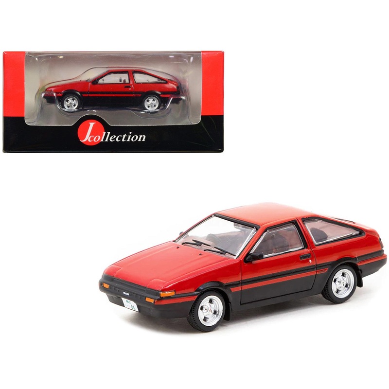 Toyota Sprinter Trueno (AE86) RHD (Right Hand Drive) Red and Black with Red Interior “J Collection” Series 1/64 Diecast Model by Tarmac Works