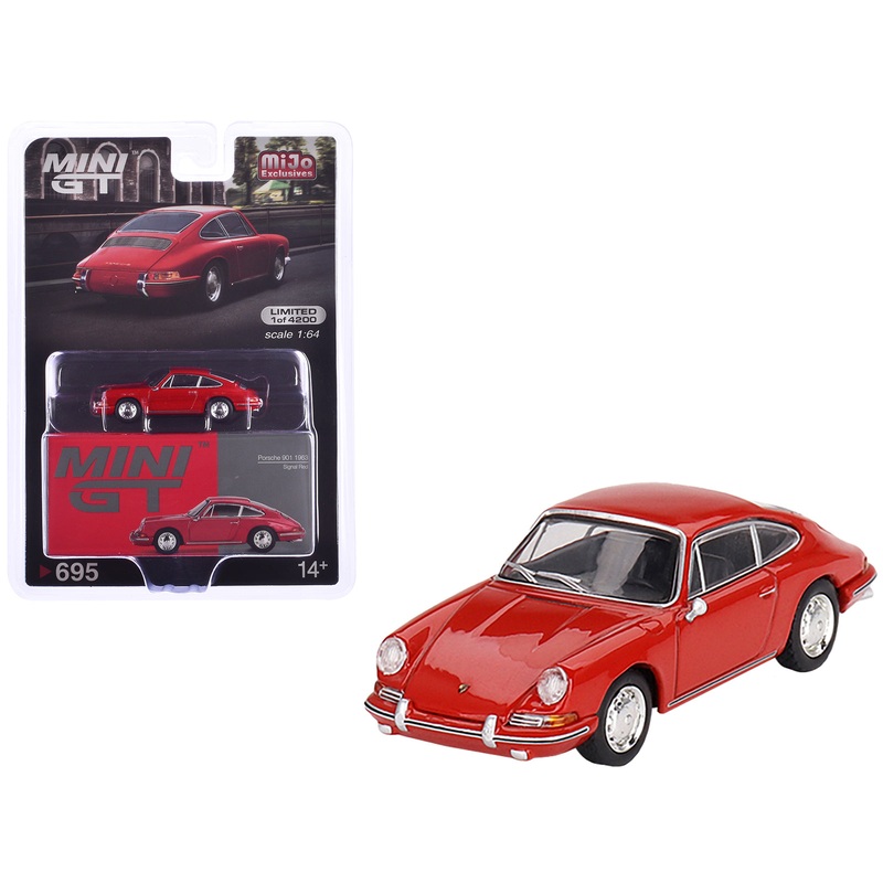 1963 Porsche 901 Signal Red Limited Edition to 4200 pieces Worldwide 1/64 Diecast Model Car by Mini GT