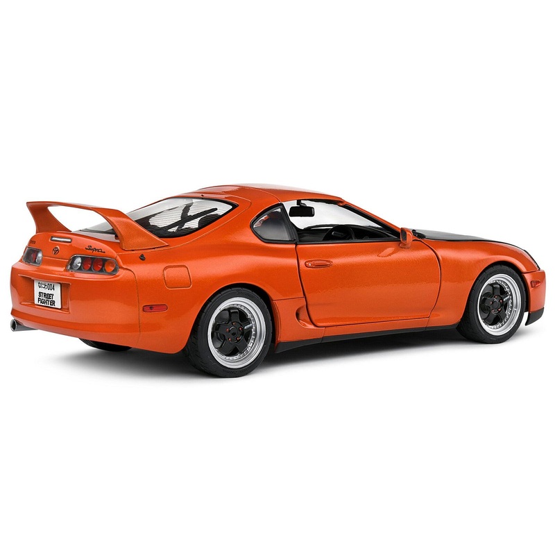 1993 Toyota Supra MK4 (A80) RHD (Right Hand Drive) Orange Metallic with Black Hood 1/18 Diecast Model Car by Solido