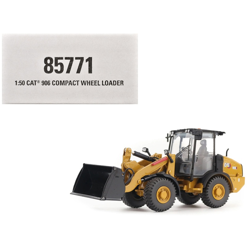 CAT Caterpillar 906 Compact Wheel Loader Yellow with Operator “High Line Series” 1/50 Diecast Model by Diecast Masters