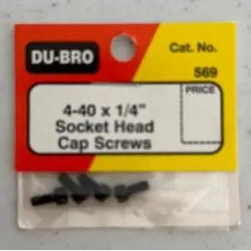 Dubro Socket Cap Screws 4-40×1/4″ (4)