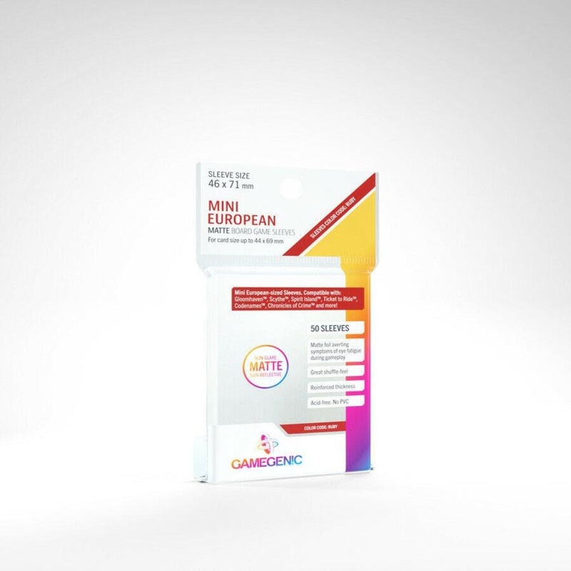 GameGenic – PRIME Sleeves: 46x71mm Mini European (RUBY)