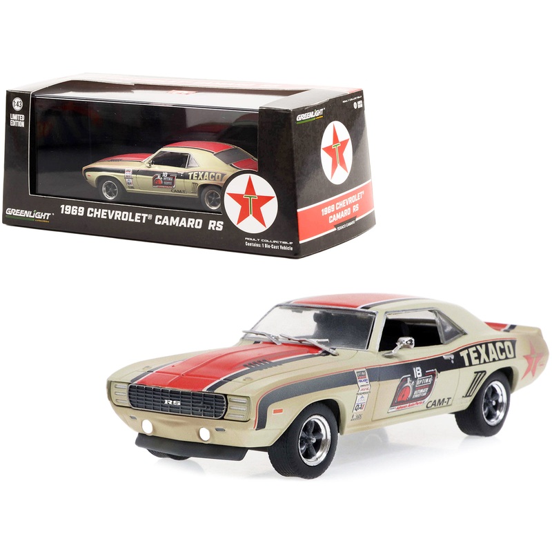 1969 Chevrolet Camaro RS #18 “Texaco” “OPTIMA Ultimate Street Car National Champion: GTV Class” (2021) (Raced Version) 1/43 Diecast Model Car by Greenlight