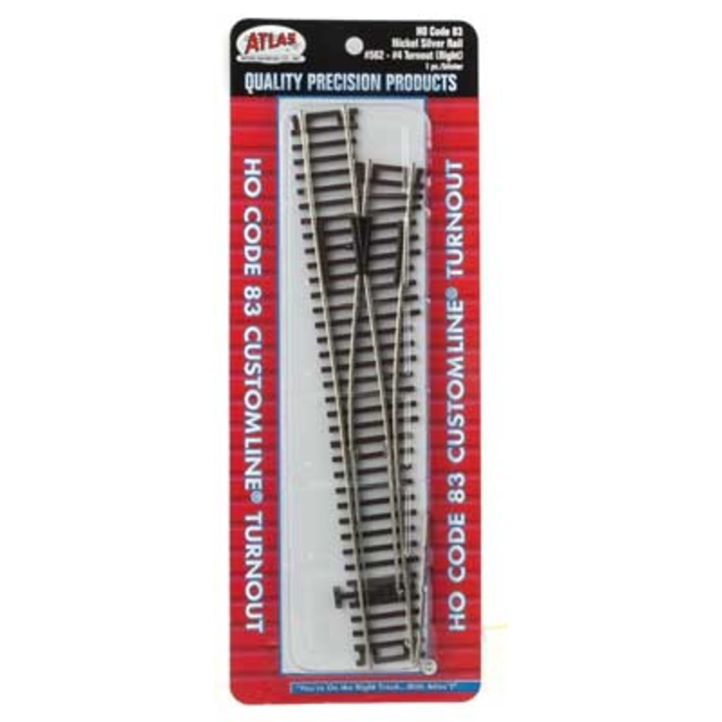 Atlas 562 HO, Code 83, 4, Custom Right Hand Turnout