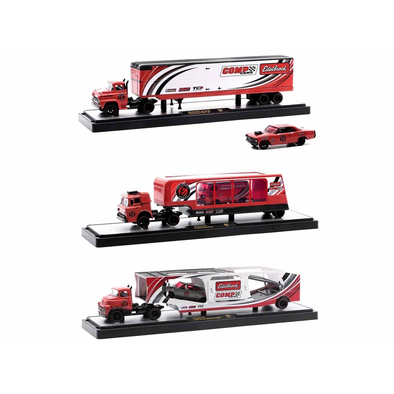 Auto Haulers Set of 3 Trucks Release 54 Limited Edition to 8400 pieces Worldwide 1/64 Diecast Model Cars by M2 Machines