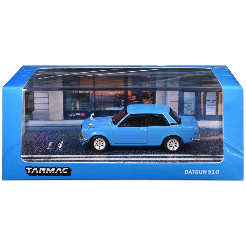 Datsun 510 Light Blue “Road64” Series 1/64 Diecast Model Car by Tarmac Works