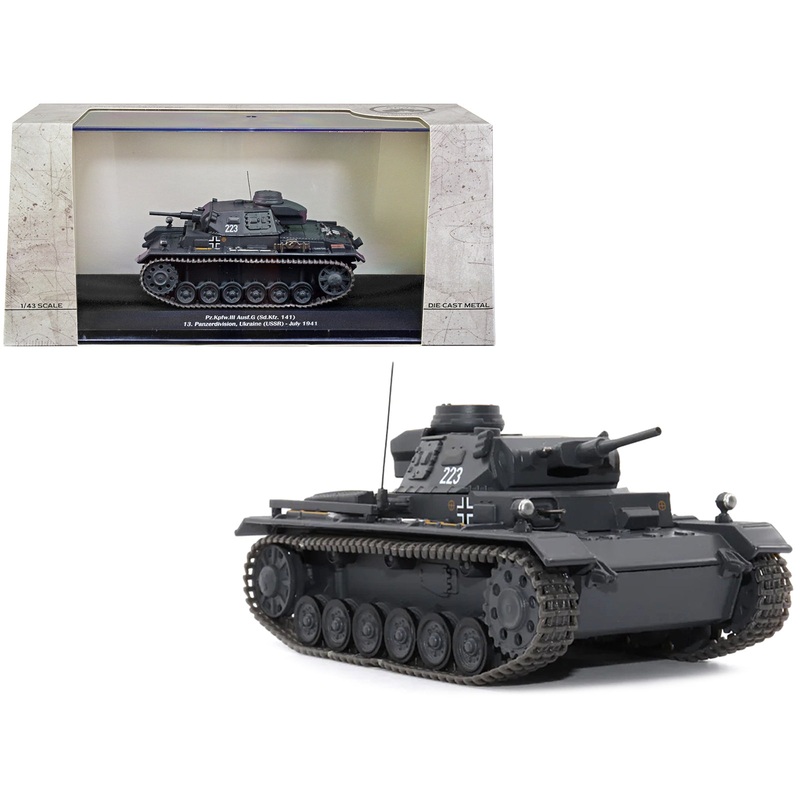 Pz.Kpfw.III Ausf.G (Sd.Kfz. 141) Tank #223 “Germany 13. Panzerdivision Ukraine (USSR) July 1941” 1/43 Diecast Model by AFVs of WWII