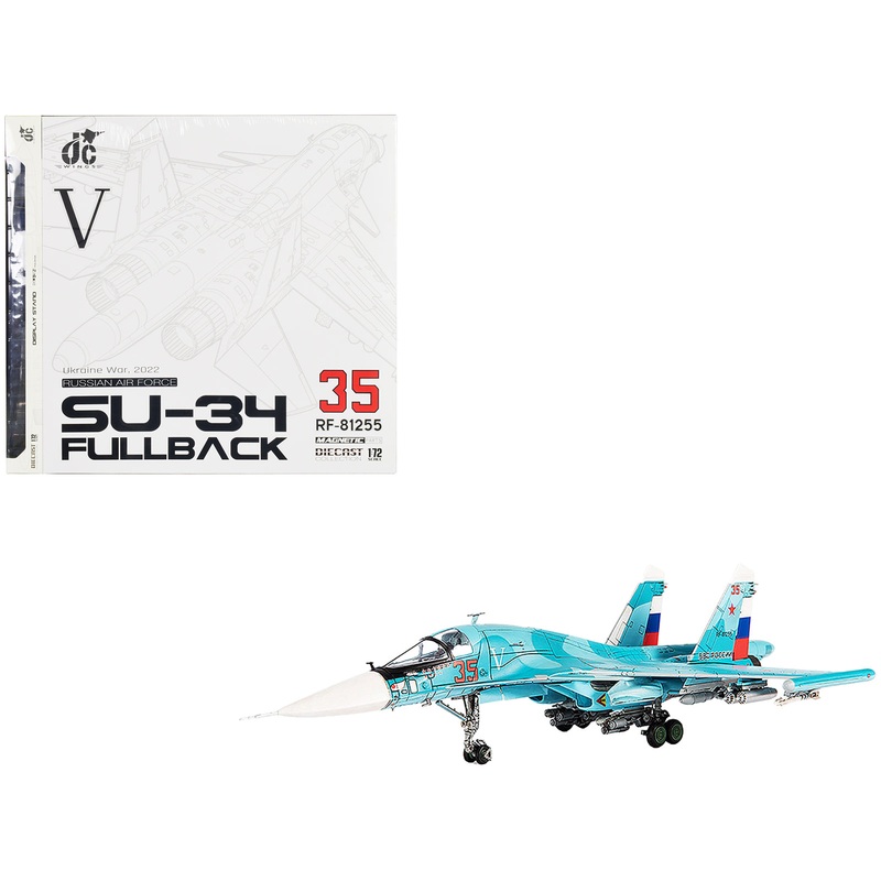 Sukhoi Su-34 Fullback Bomber Aircraft “Ukraine War” (2022) Russian Air Force 1/72 Diecast Model by JC Wings