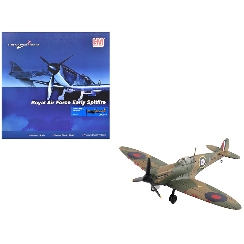 Supermarine Spitfire Mk.1a Fighter Aircraft “J/P9374 Dunkirk” British Royal Air Force “Air Power Series” 1/48 Diecast Model by Hobby Master