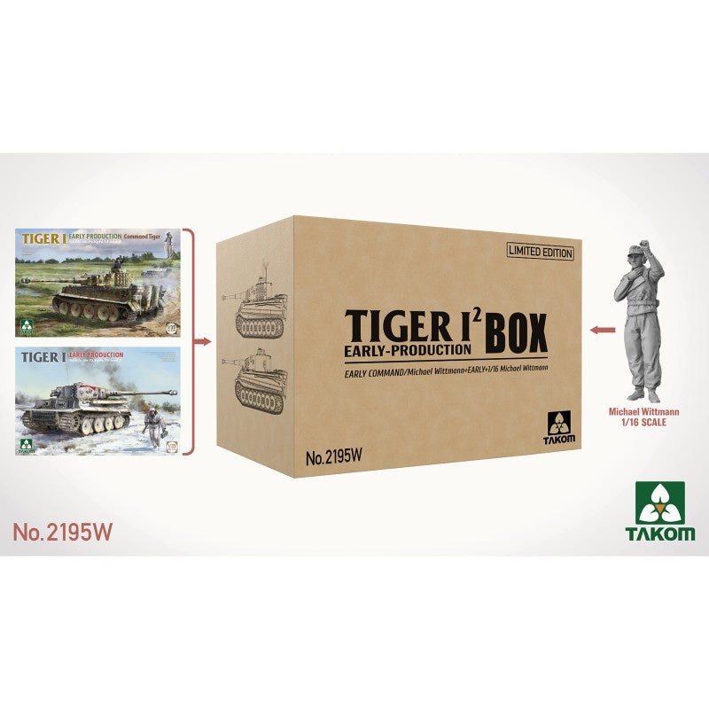 Takom – 1/35 TIGER I  Early Production Box (TAKO2195 + TAKO2196 + TAKO1024)