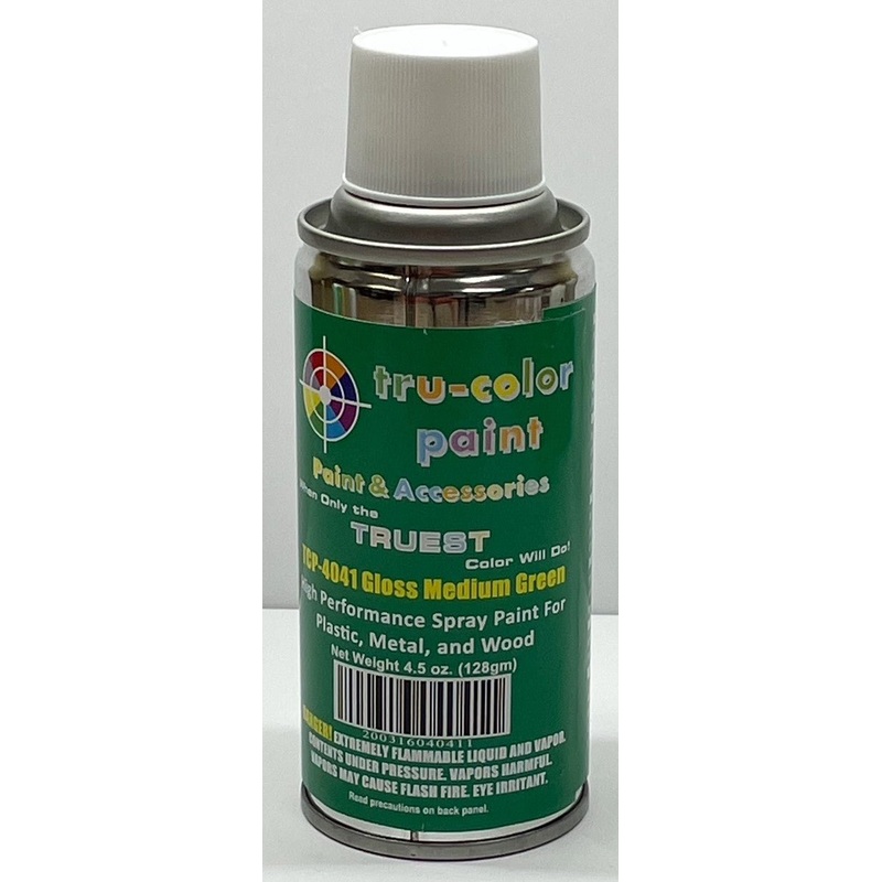 Tru Color TCP-4041 Gloss Medium Green, Spray Can, 4.5 ounce, Plastic, Metal and Wood