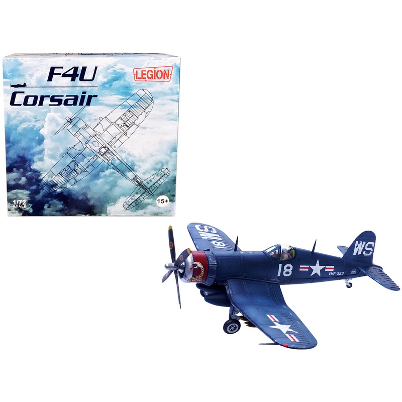 Vought F4U-4 Corsair Fighter Plane Marine Fighter Squadron 323 (VMF-323) “Death Rattlers” USS Sicily (CVE-118) (1951) 1/72 Diecast Airplane Model by Legion