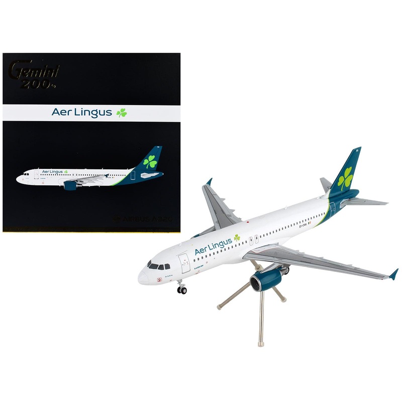 Airbus A320 Commercial Aircraft “Aer Lingus” White with Teal Tail “Gemini 200” Series 1/200 Diecast Model Airplane by GeminiJets