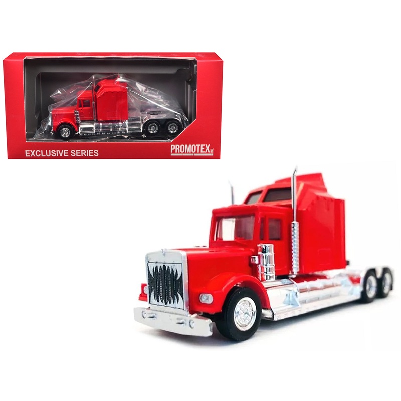 Kenworth W900 with Extra Large Sleeper Red 1/87 (HO) Plastic Model Car by Promotex