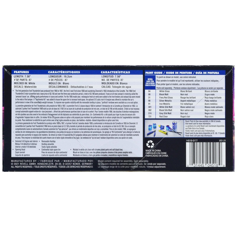 Level 4 Model Kit 1956 Ford Thunderbird 1/24 Scale Model by Revell