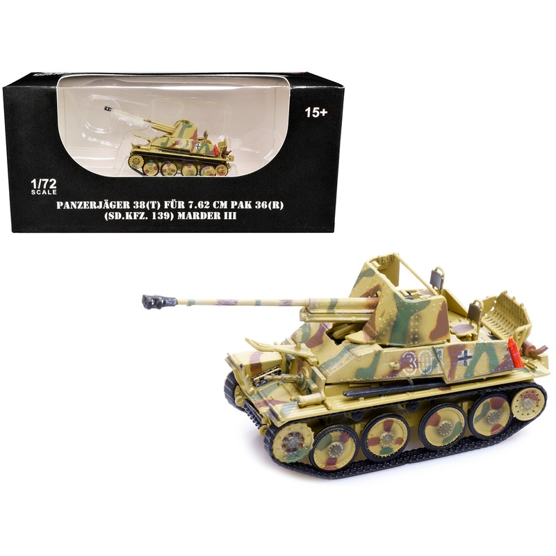 Sd.Kfz.139 Panzerjager 38(t) Fur 7.62cm PaK 36(R) Marder III Tank Destroyer #301 “Germany – World War II” 1/72 Diecast Model by Legion