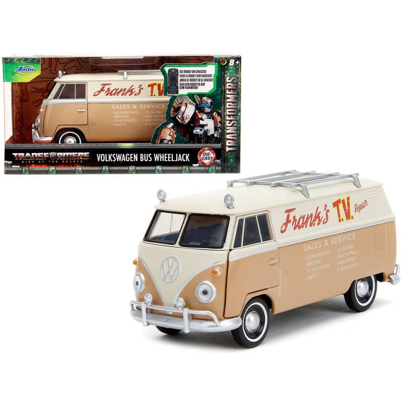 Volkswagen Bus “WheelJack” Tan and Beige “Frank’s TV Repair” “Transformers: Rise of the Beasts” (2023) Movie “Hollywood Rides” Series 1/32 Diecast Model Car by Jada
