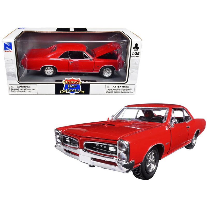 1966 Pontiac GTO Red “Muscle Car Collection” 1/25 Diecast Model Car by New Ray