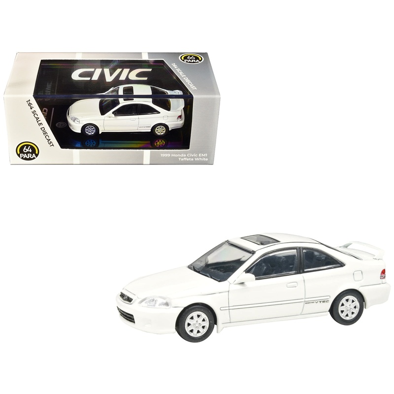 1999 Honda Civic Si EM1 Taffeta White with Sunroof 1/64 Diecast Model Car by Paragon Models
