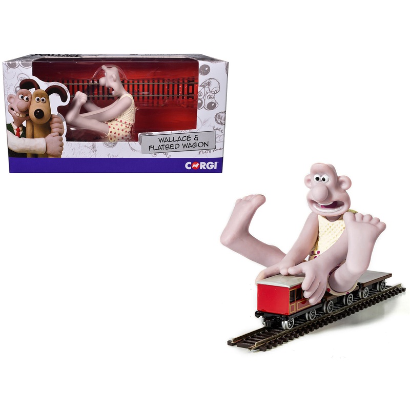 Flatbed Wagon and Wallace Figure 5 piece Set “The Wrong Trousers” (1993) Movie “Wallace & Gromit” Diecast Model Car by Corgi