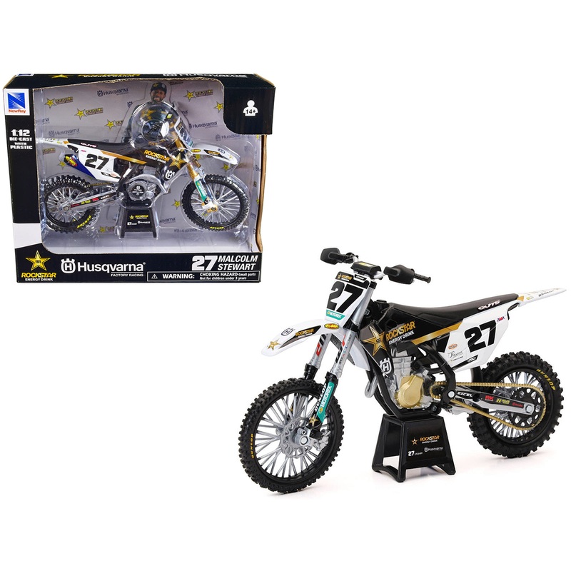 Husqvarna FC450 Motorcycle #27 Malcolm Stewart “Rockstar Energy Drink” 1/12 Diecast Model by New Ray
