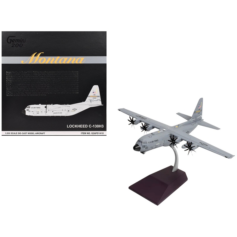 Lockheed C-130H3 Hercules Transport Aircraft “Montana Air National Guard, Great Falls ANGB” United States Air Force “Gemini 200” Series 1/200 Diecast Model Airplane by GeminiJets