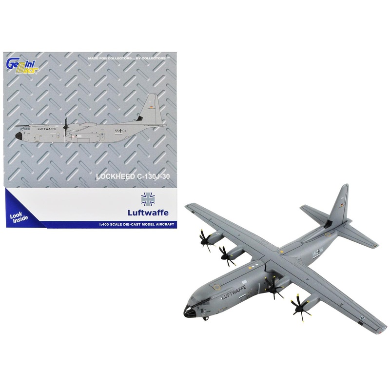 Lockheed C-130J-30 Transport Aircraft “German Luftwaffe” Gray “Gemini Macs” Series 1/400 Diecast Model Airplane by GeminiJets