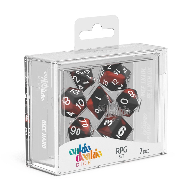 Oakie Doakie Dice – RPG Set Glow in the Dark Lava (7)