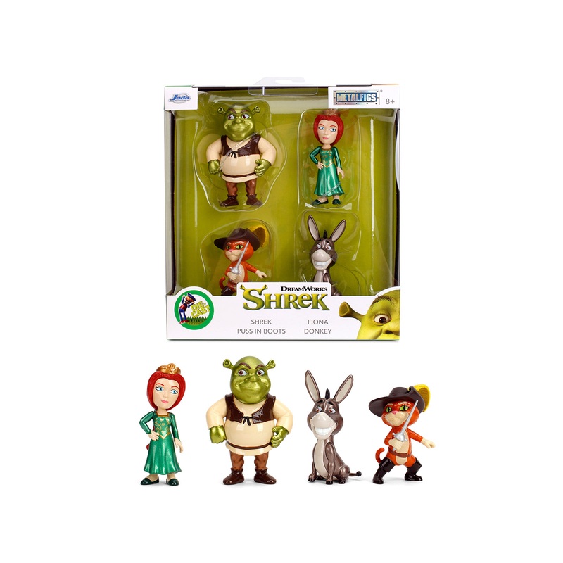 Set of 4 Diecast Figures “Shrek” (2001) Movie “Metalfigs” Series by Jada