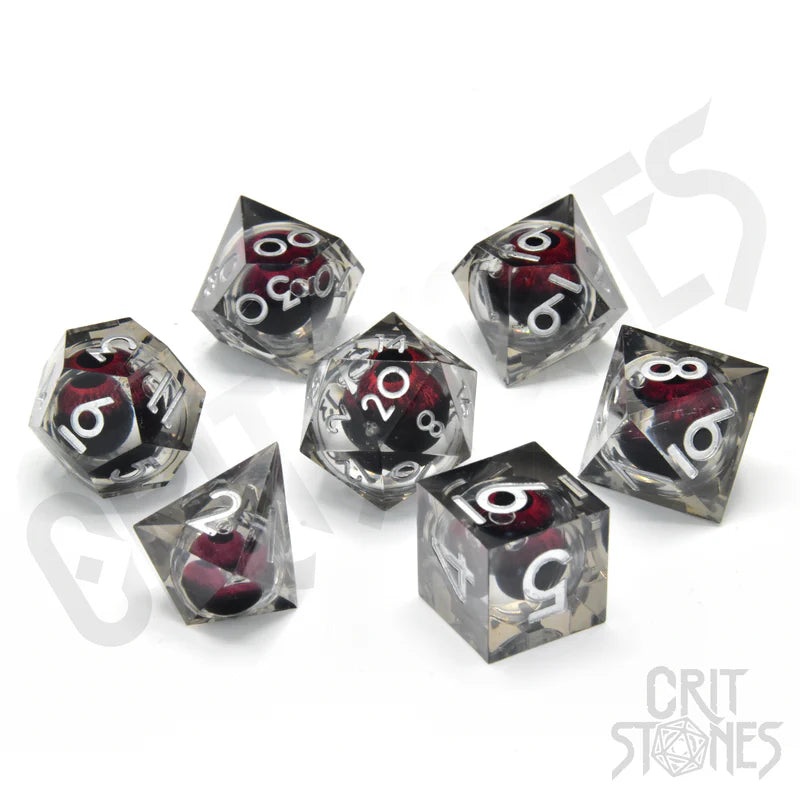 CritStones – Resin RPG Dice Set – Fire Giant’s Gaze Floating Eye
