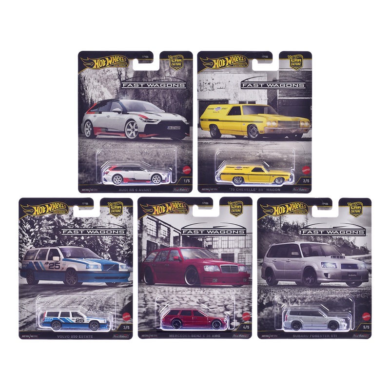 “Fast Wagons” 5 piece Set “Car Culture” 2024 Series J Diecast Model Cars by Hot Wheels