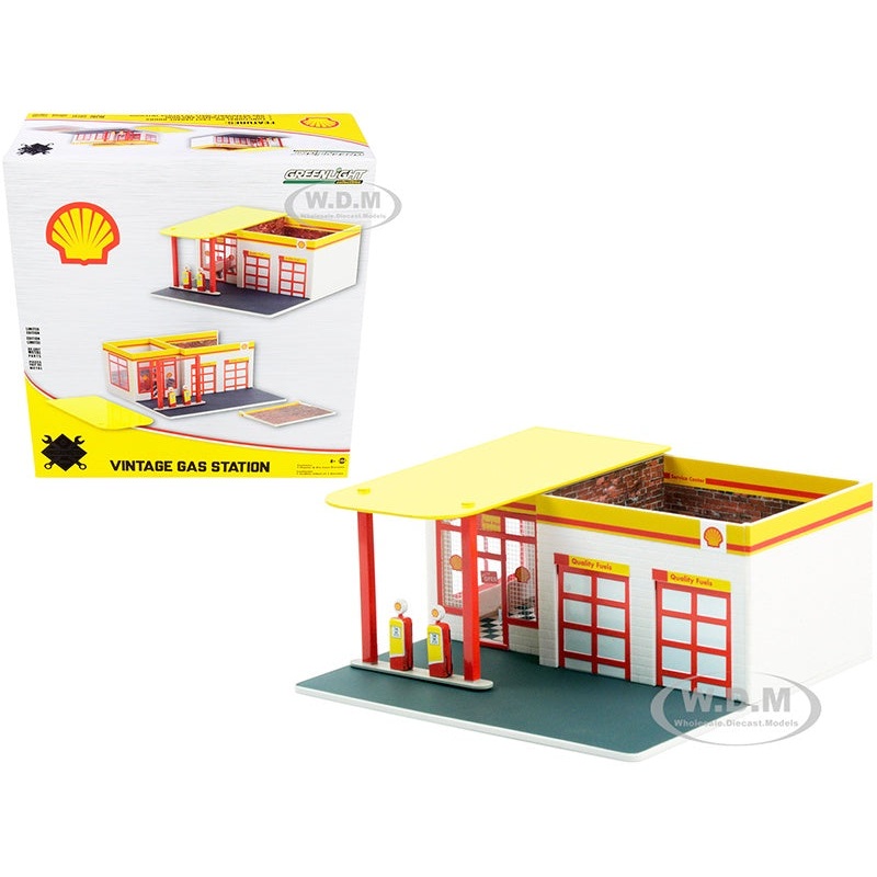 Greenlight – 1/64 Vintage Gas Station “Shell Oil #2” Mechanic’s Corner Series 7