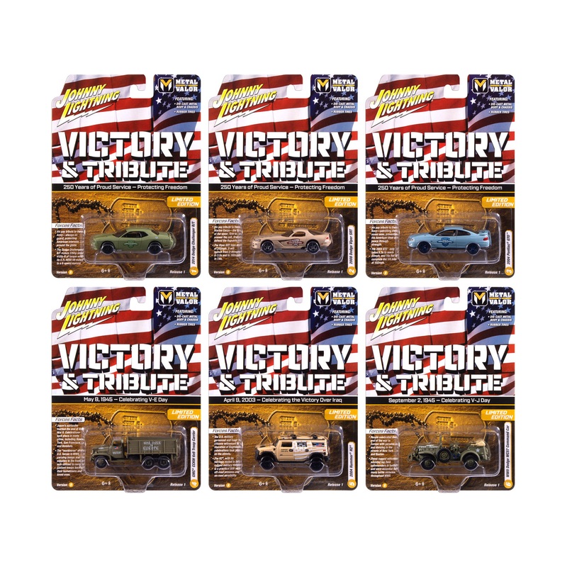 “Military” Set B of 6 pieces 2025 Release 1 Limited Edition Diecast Models by Johnny Lightning