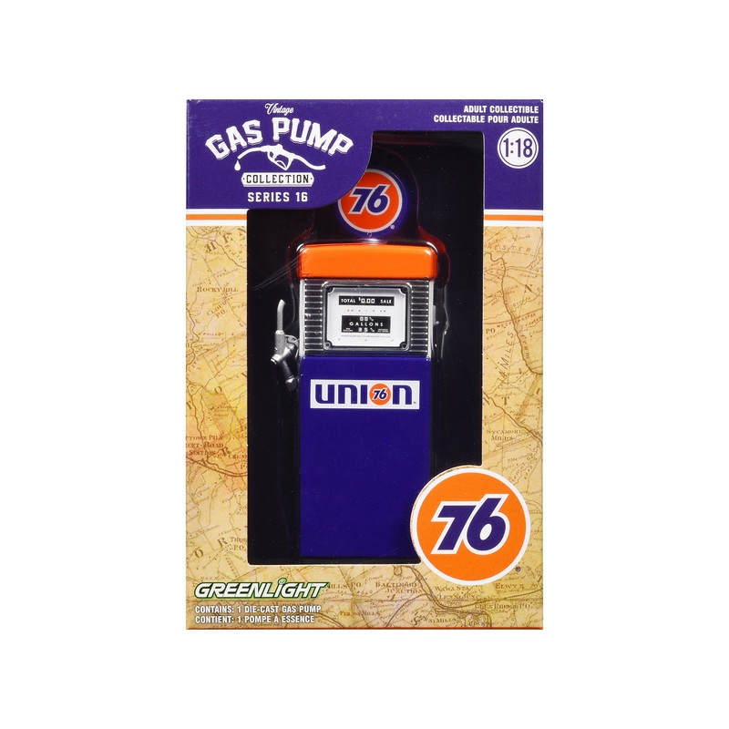 1951 Wayne 505 Gas Pump “Union 76” Blue and Orange “Vintage Gas Pumps” Series 16 1/18 Diecast Replica by Greenlight