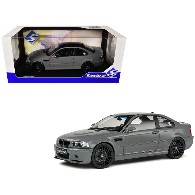 2000 BMW E46 M3 “Streetfighter” Nardo Gray with Black Top 1/18 Diecast Model Car by Solido