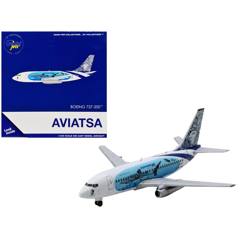 Boeing 737-200 Commercial Aircraft “Aviatsa Honduras” (HR-MRZ) White with Blue Graphics 1/400 Diecast Model Airplane by GeminiJets