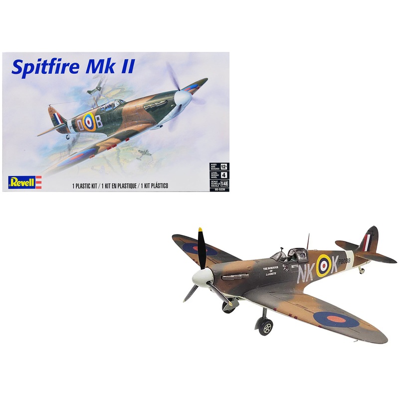 Level 4 Model Kit Supermarine Spitfire Mk-II Fighter Aircraft 1/48 Scale Model by Revell