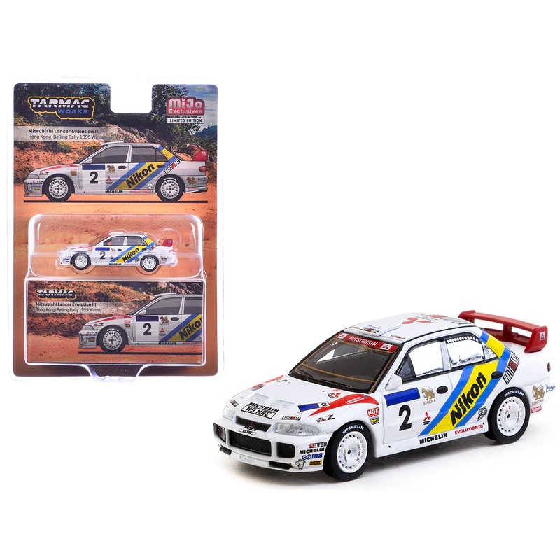 Mitsubishi Lancer Evolution III #2 Kenneth Eriksson – Staffan Parmander Winner “Hong Kong-Beijing Rally” (1995) “Global64” Series 1/64 Diecast Model by Tarmac Works