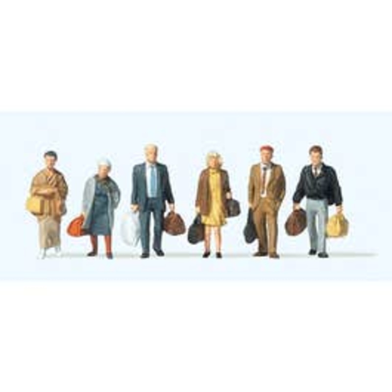 Preiser 10413  HO Foreign travelers 6 pcs
