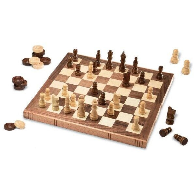 Roo Games – Wooden Chess & Checkers Set